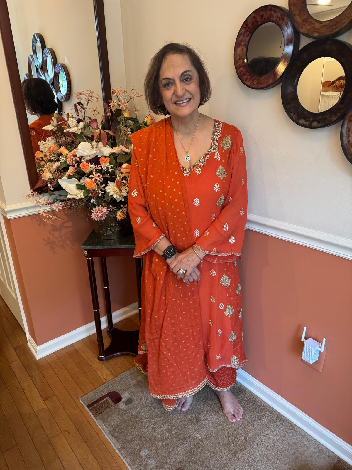 Simple orange suit for everyday wear – Aarya Collection, Ajax